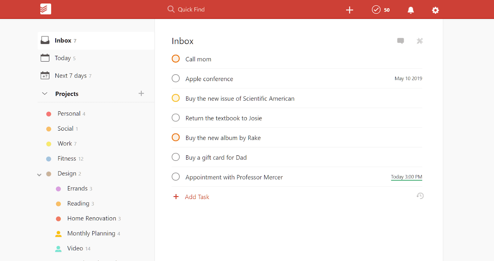 Todoist - to do list app
