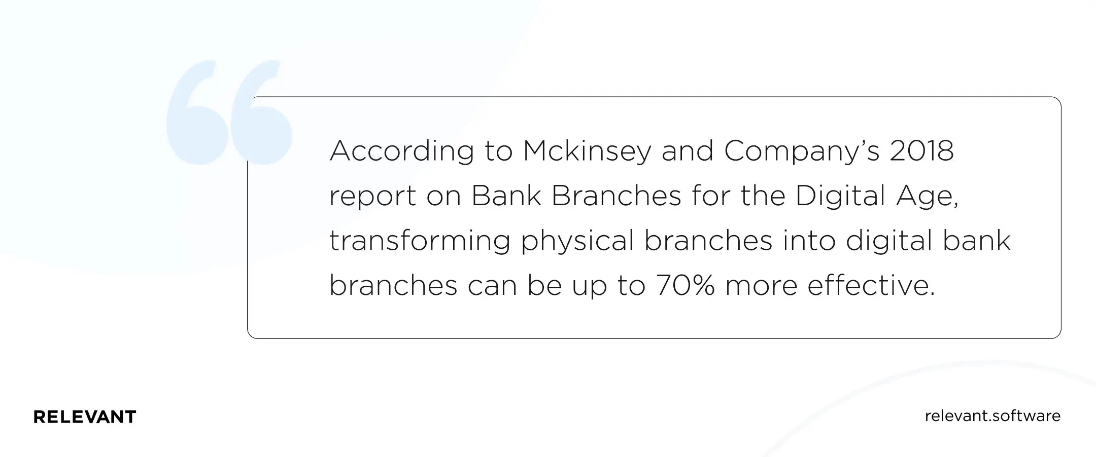According to Mckinsey and Company’s 2018 report on Bank Branches for the Digital Age, transforming physical branches into digital bank branches can be up to 70% more effective.