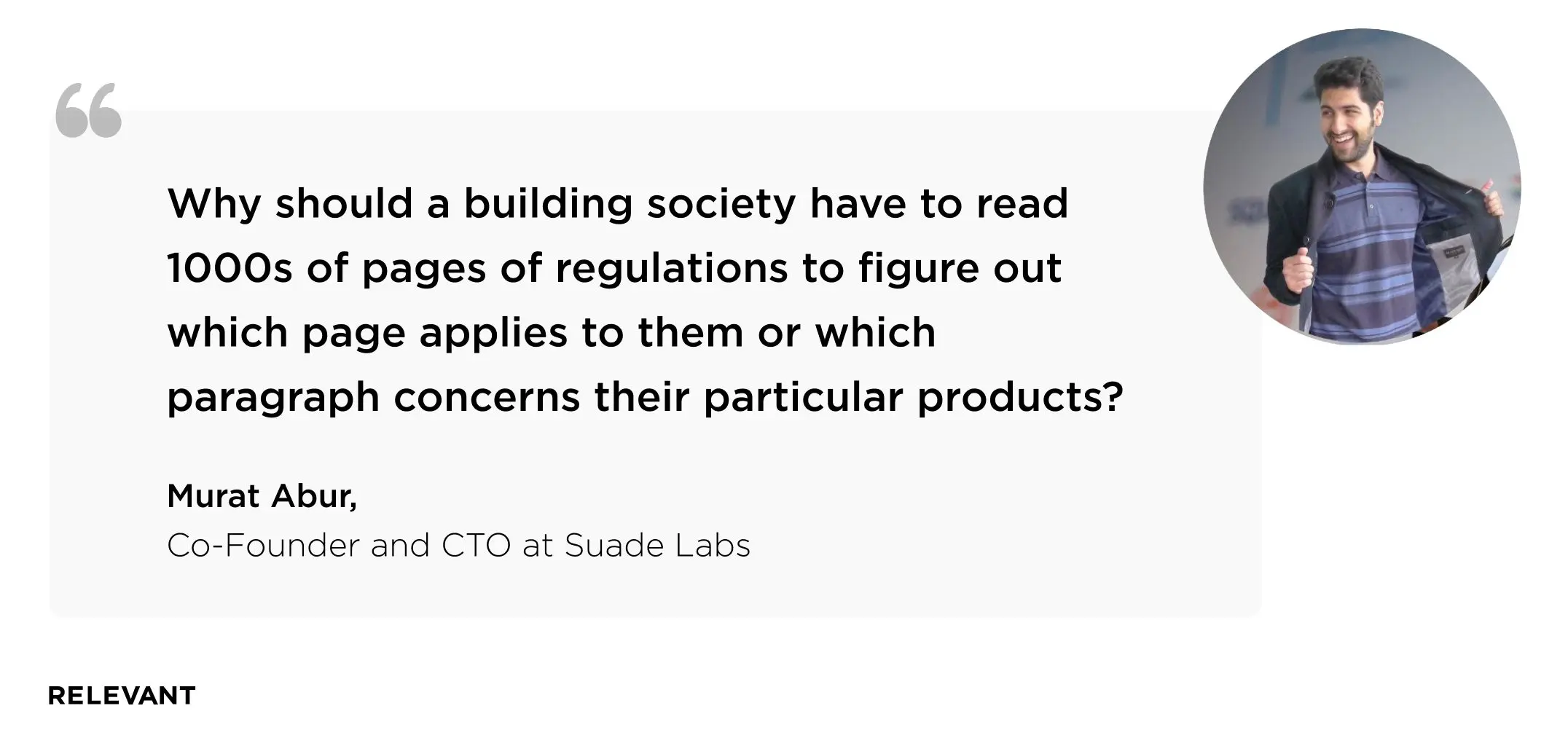 Murat Abur, co-founder and CTO at Suade Labs