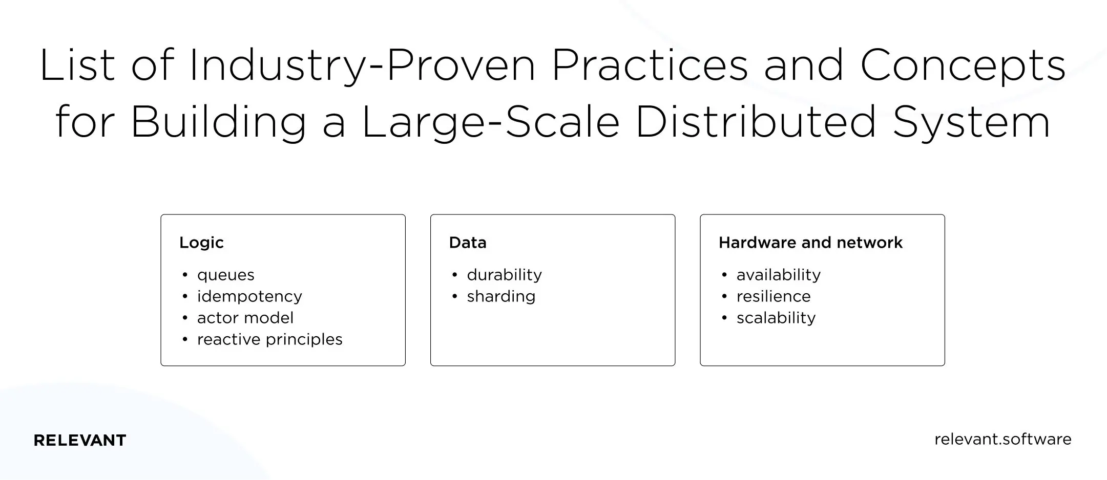 List of Industry-Proven Practices and Concepts for Building a Large-Scale Distributed System