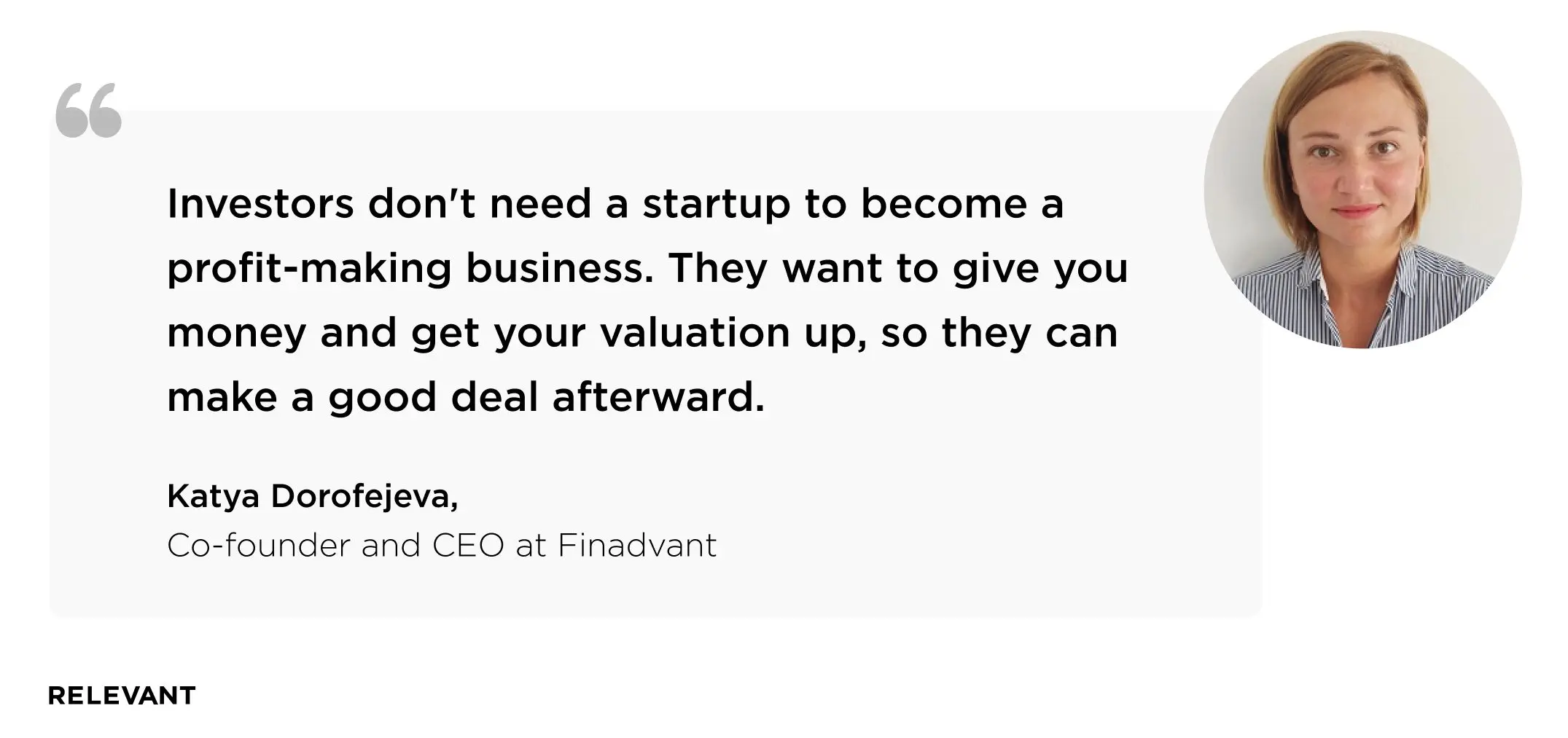 Katya Dorofejeva, co-founder and CEO at Finadvant