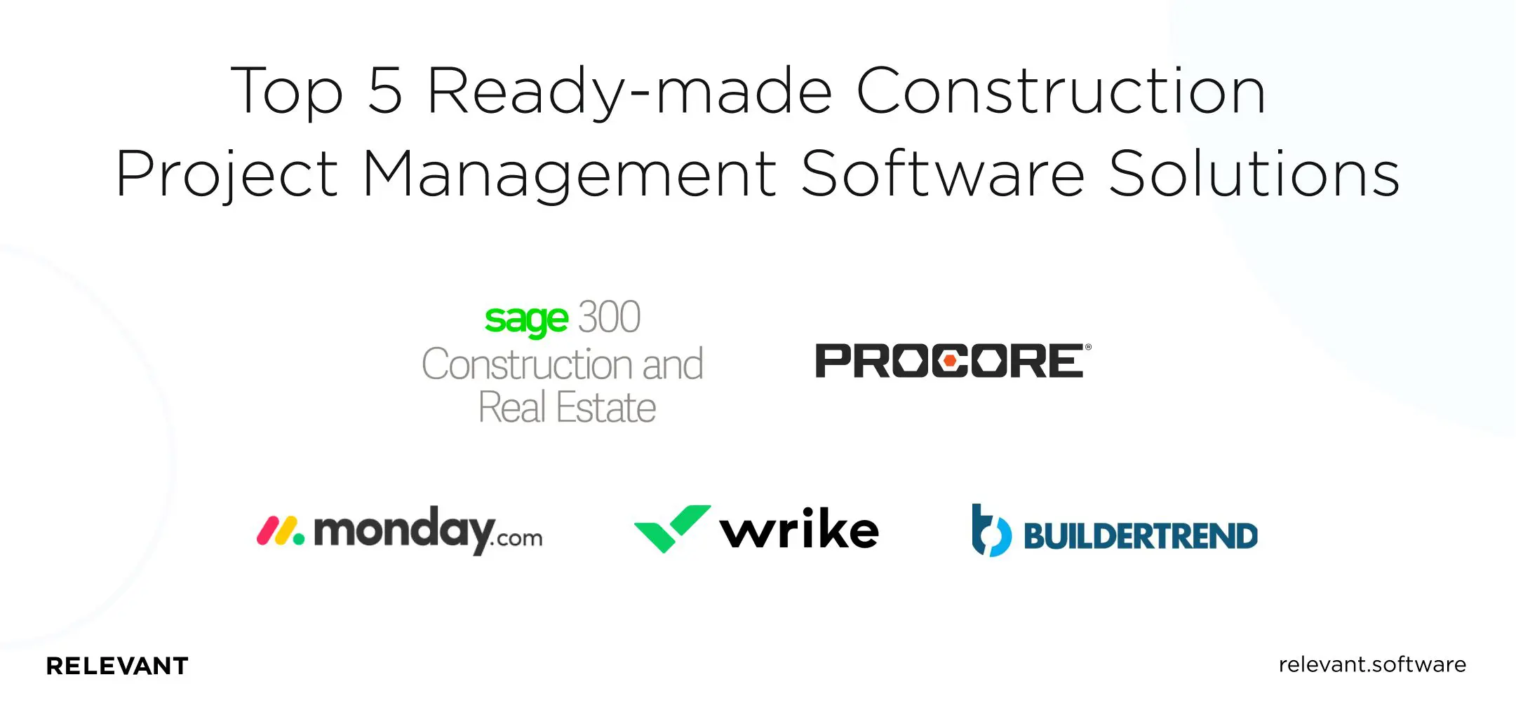 Top 5 Ready-made Construction Project Management Software Solutions