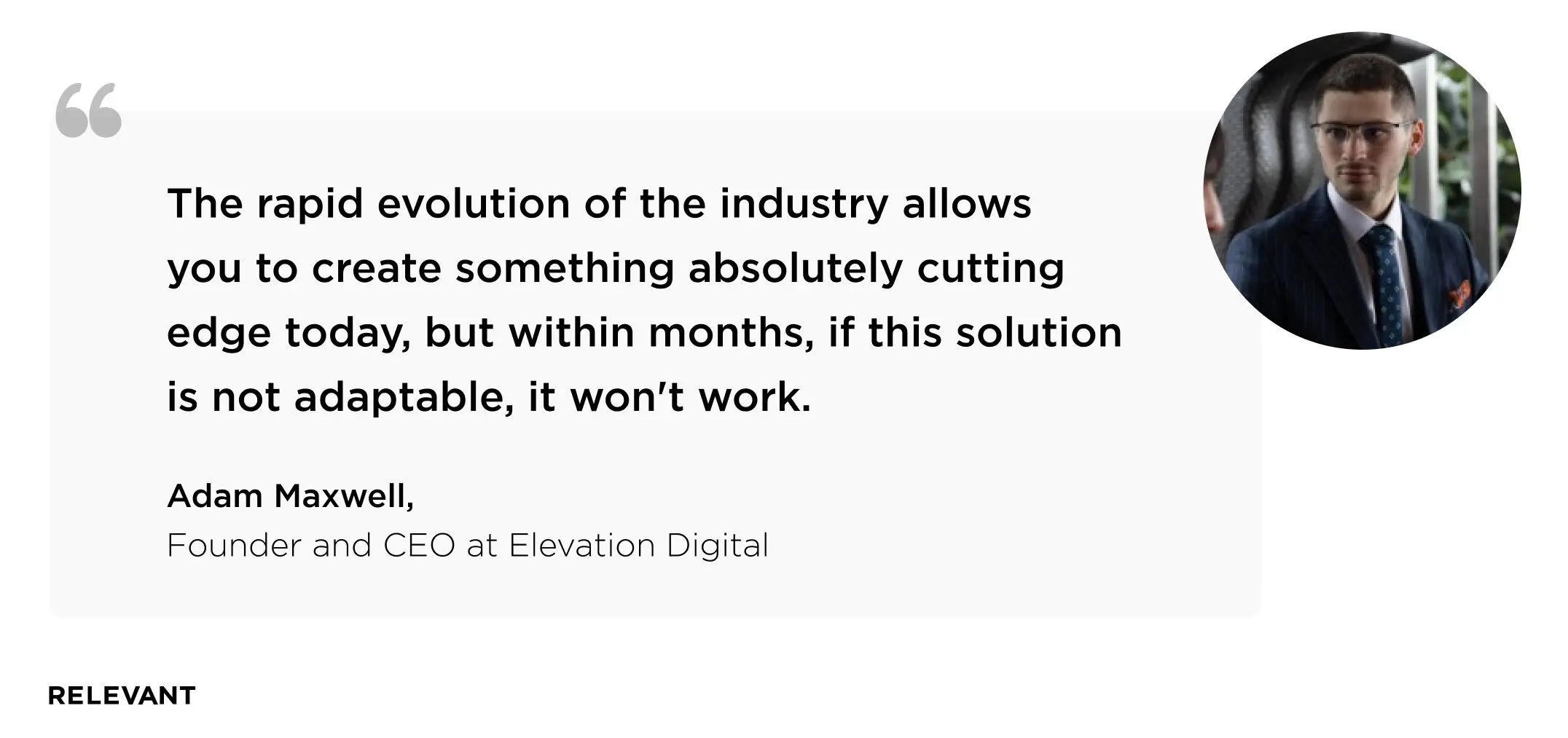 Adam Maxwell, founder and CEO at Elevation Digital Assets