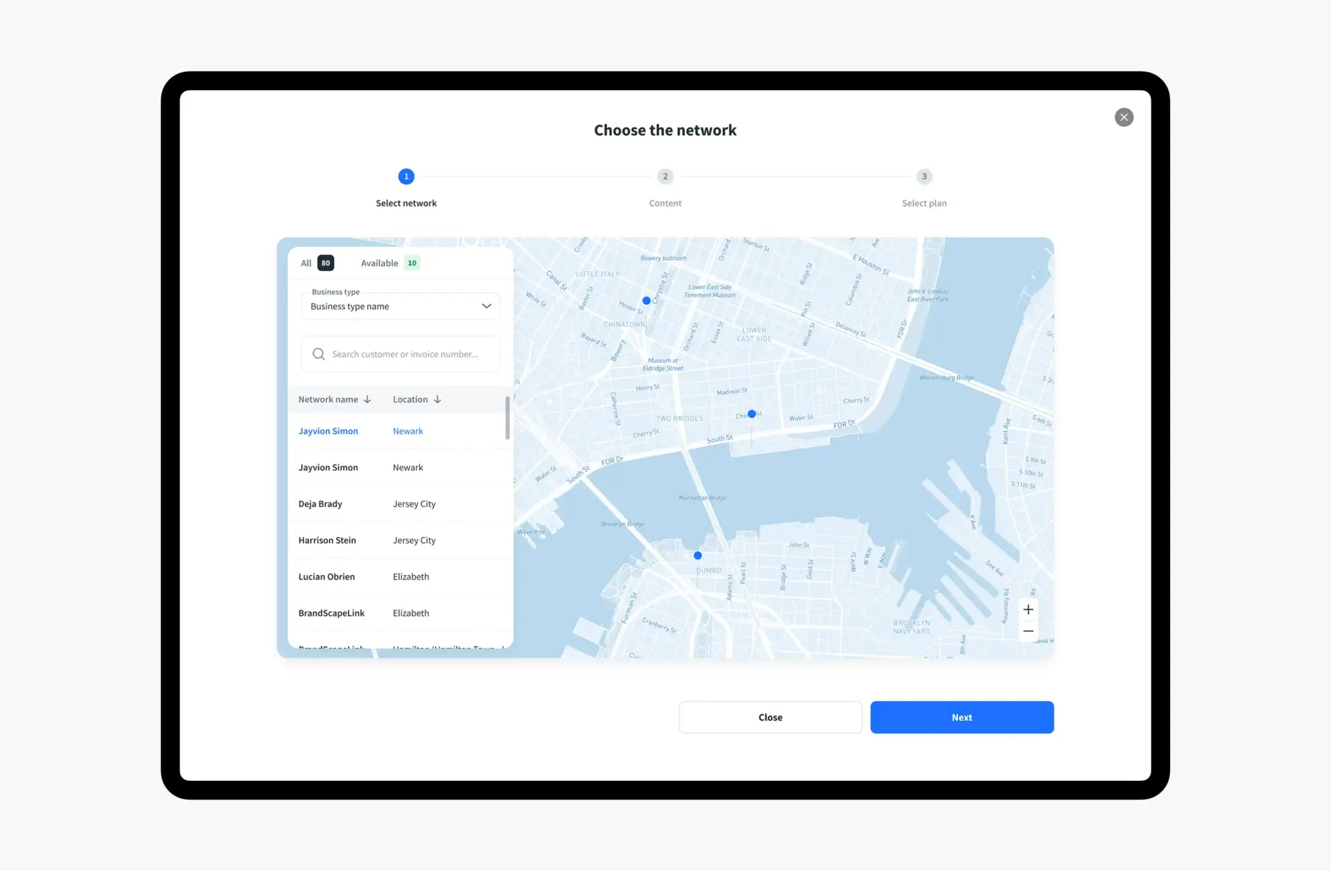 interactive-network-selection