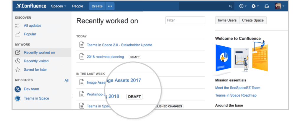 Confluence - 10 best collaboration tools for effective work with your remote product development team