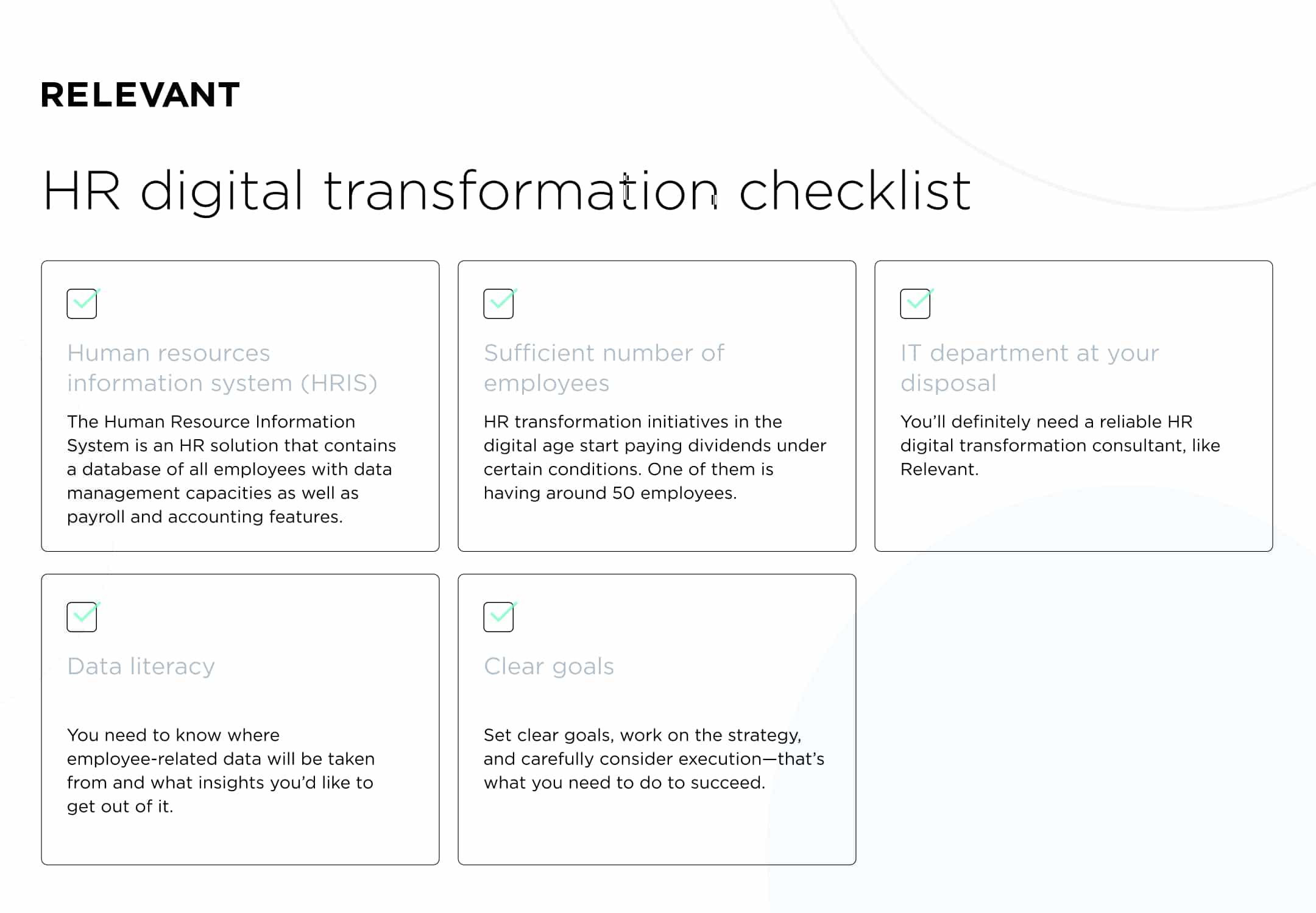 HR digital transformation checklist