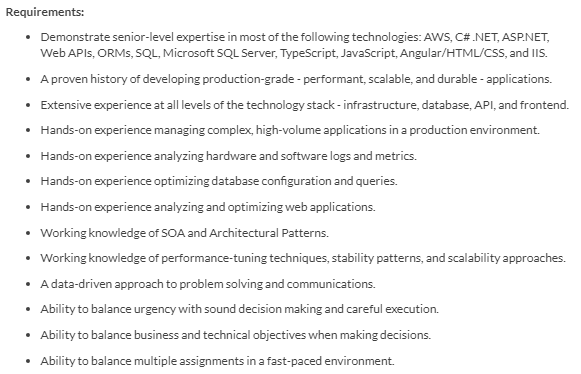 Site Reliability Engineering job description