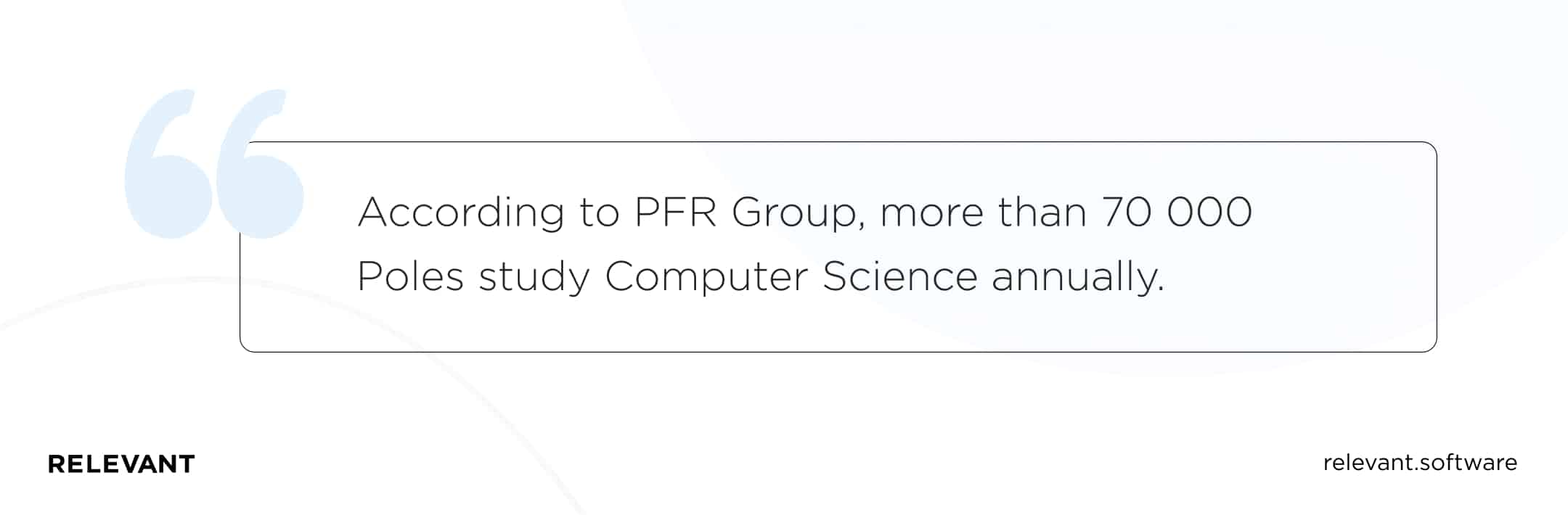 According to PFR Group, more than 70 thousand Poles study Computer Science annually.