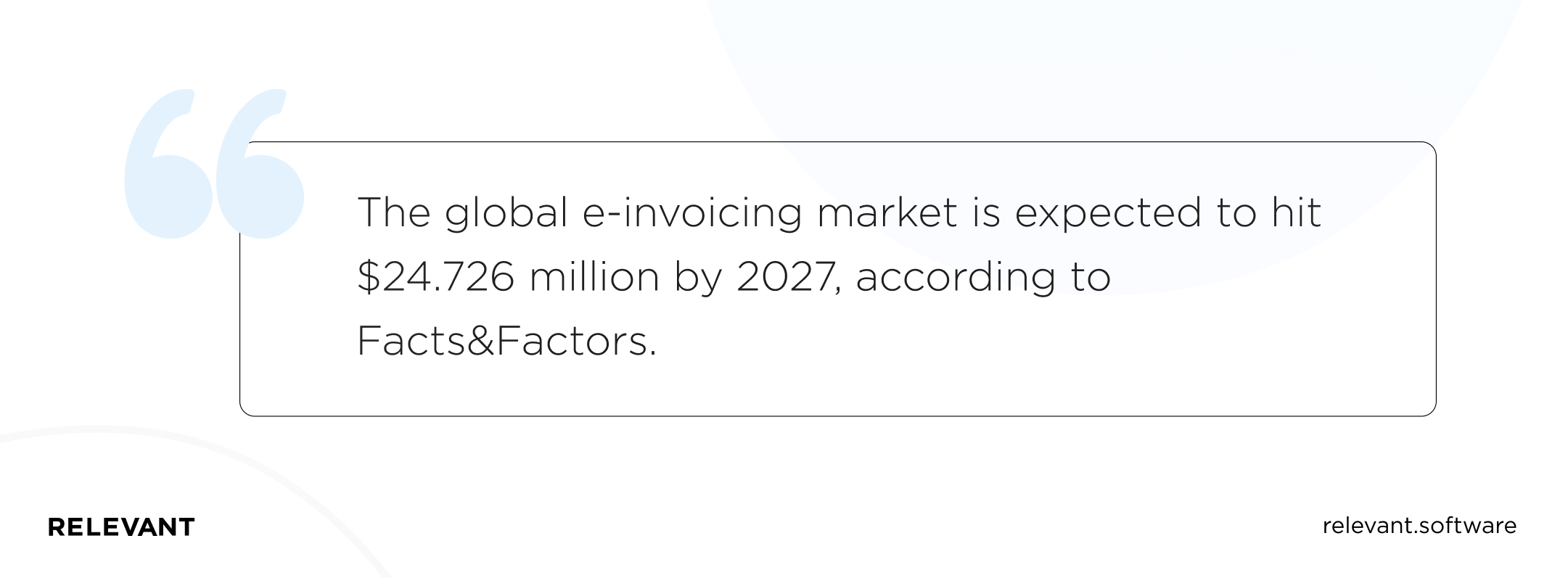 The global e-invoicing market is expected to hit .726 million by 2027, according to Facts&Factors.