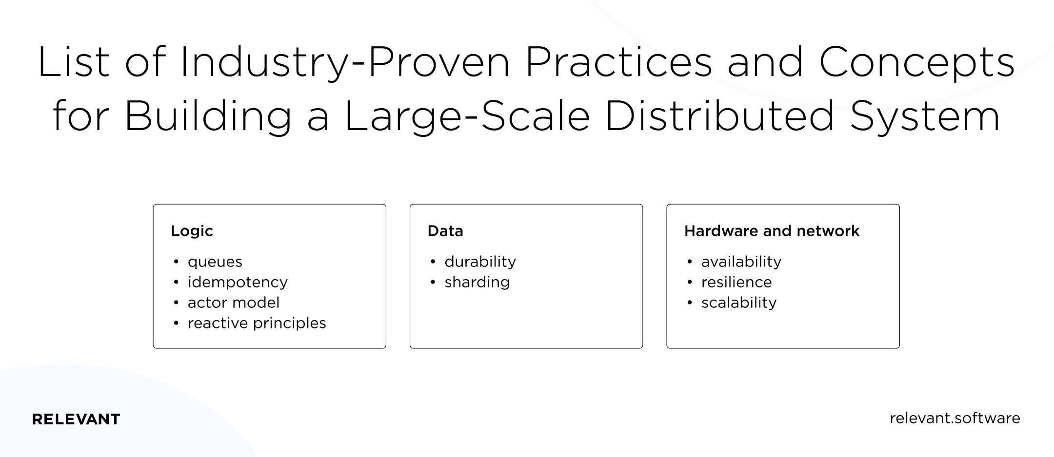 List of Industry-Proven Practices and Concepts for Building a Large-Scale Distributed System