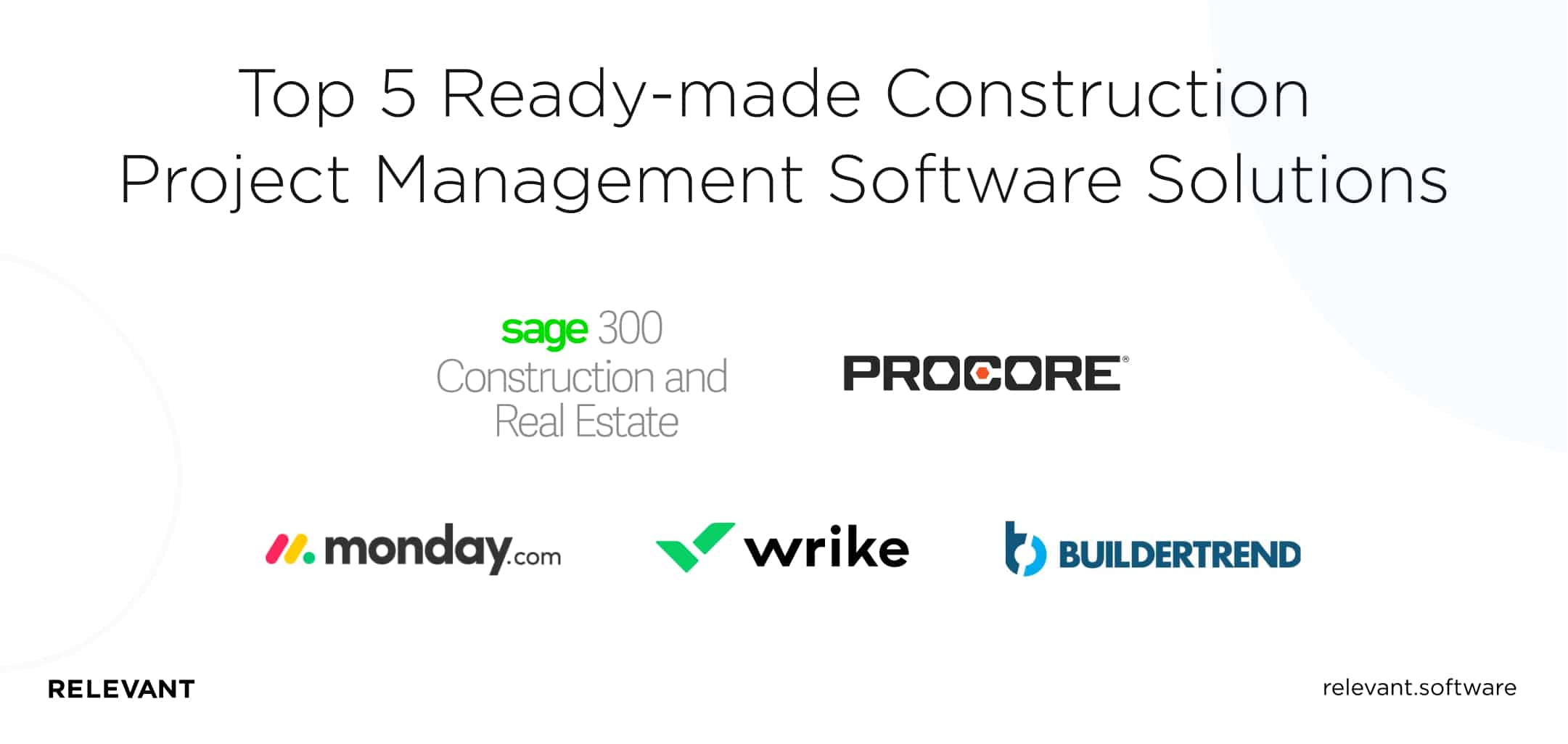 Top 5 Ready-made Construction Project Management Software Solutions
