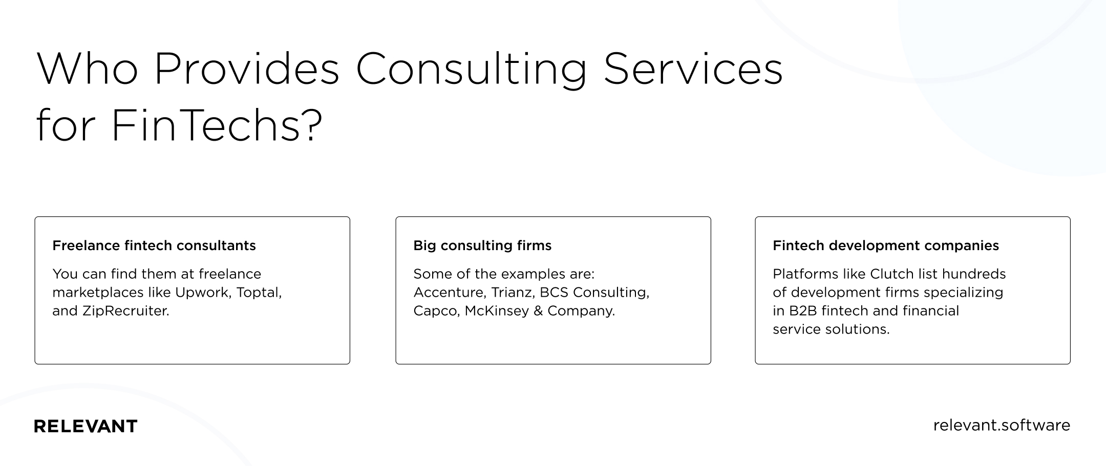Who Provides Consulting Services for FinTechs?